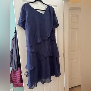 Elegant Navy Blue Layered Dress